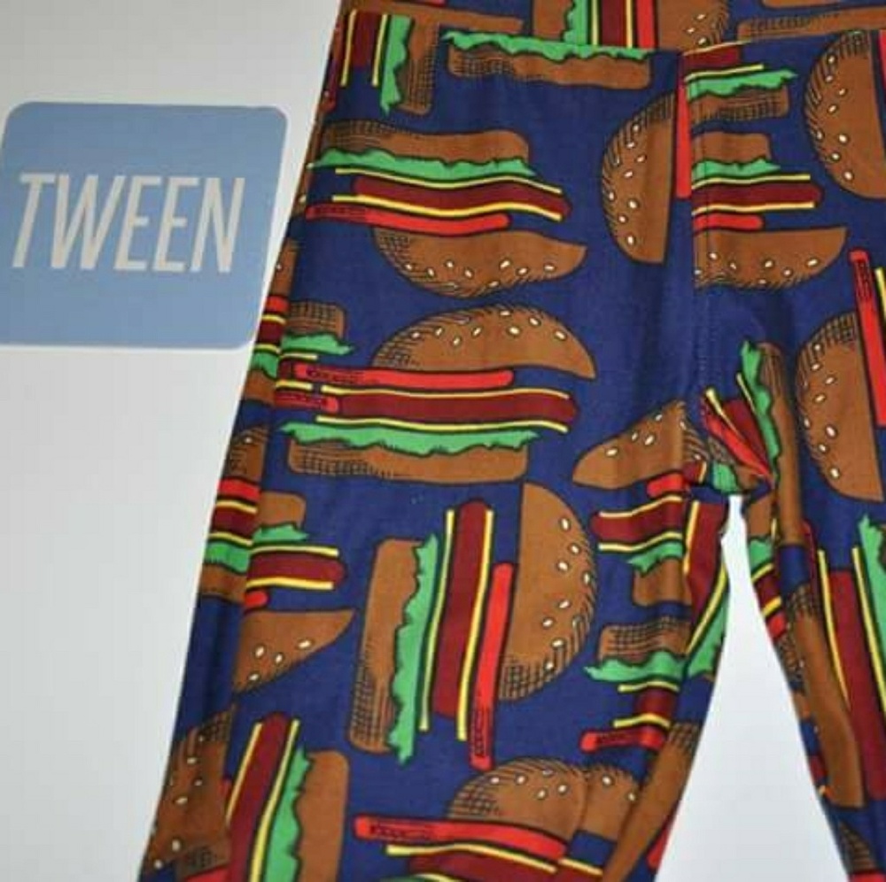 LuLaRoe Tween hamburger leggings